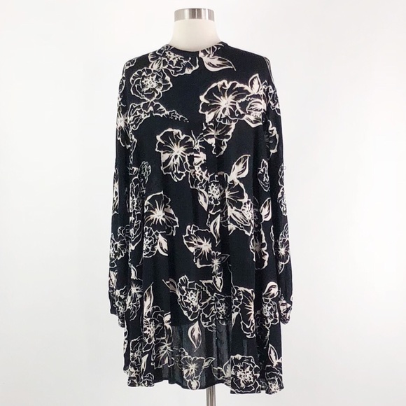 Free People Floral Foil Swing Tunic Dress - Picture 4 of 8